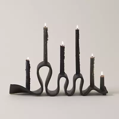 Image Artistic Black Iron Candle Holder