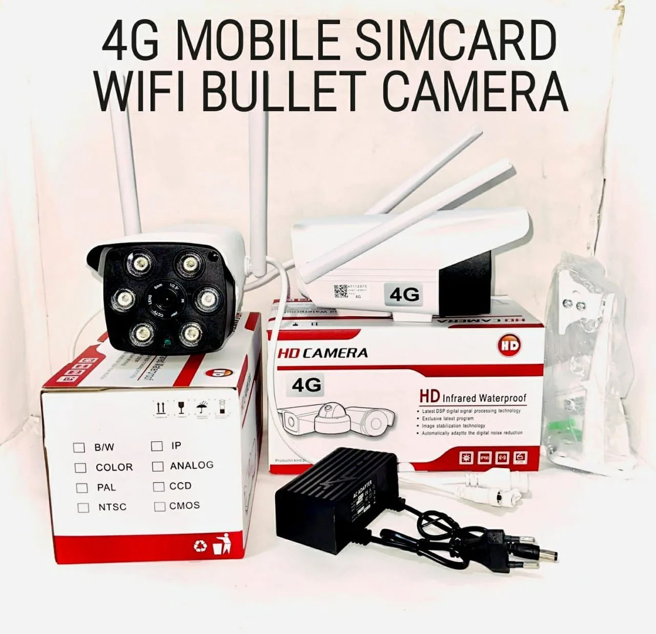 Image 4G Sim Card Based Wifi Bullet Wireless Outdoor Security Camera
