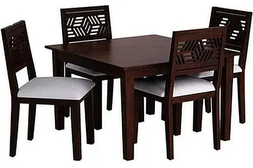 Image 4 Seater Sheesham Wood Dining Table Set