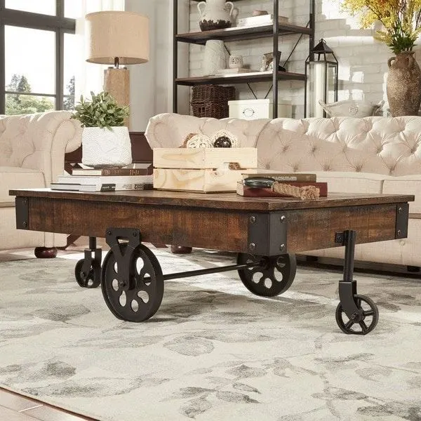 Image Industrial Cart Coffee Table