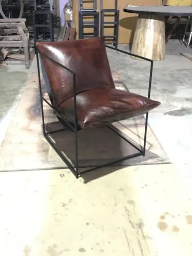 Image Iron Leather Lounge Chair