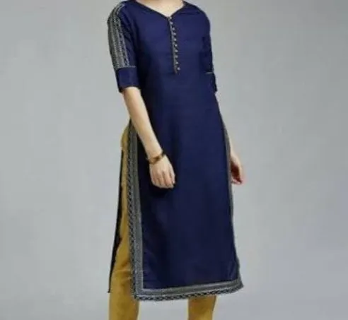 Image Ladies Blue Cotton Kurti