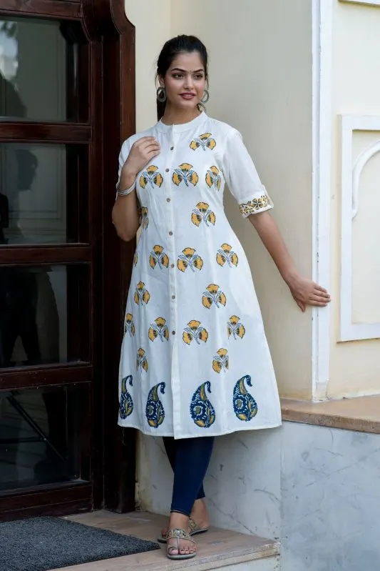 Image Ladies Hand Printed Cotton Kurti