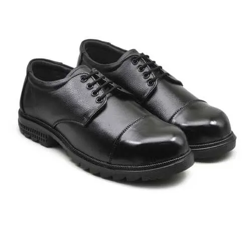 Image Mens Black Leather Police Shoes