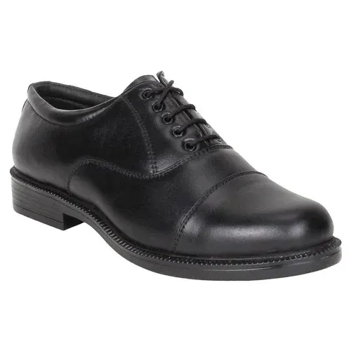 Image Mens Plain Leather Police Shoes