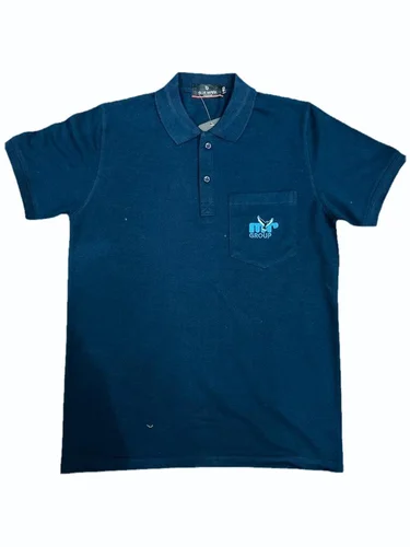 Poly Cotton Navy Blue School Uniform T Shirt
