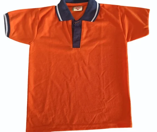 Poly Cotton Orange School Uniform T Shirt