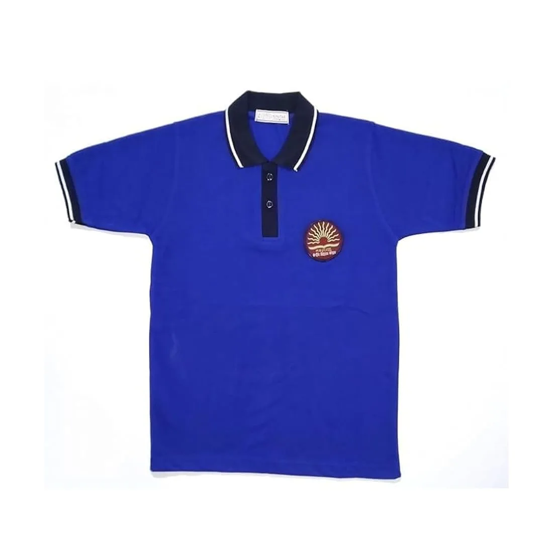 Poly Cotton Polo Neck Blue School Uniform T Shirt