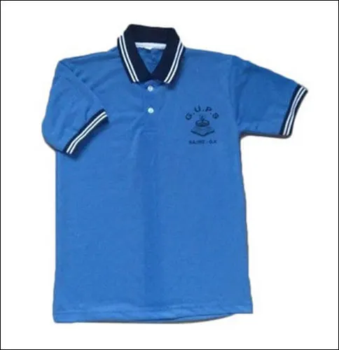 Poly Cotton Polo Neck Sky Blue School Uniform T Shirt