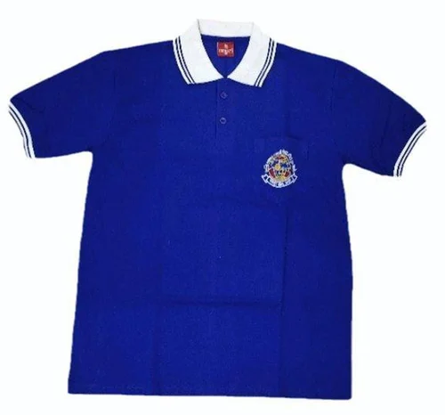 Poly Cotton Royal Blue School Uniform T Shirt