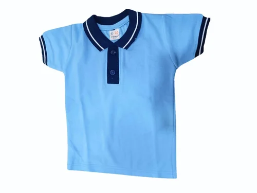 Poly Cotton Sky Blue School Uniform T Shirt