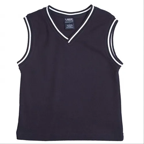 Image Woolen Plain Sleeveless School Uniform Sweater