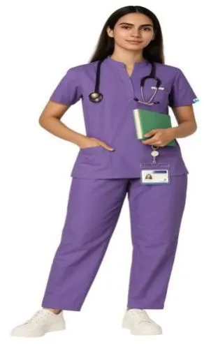 Image 4 Pocket Women Medical Scrub Suits