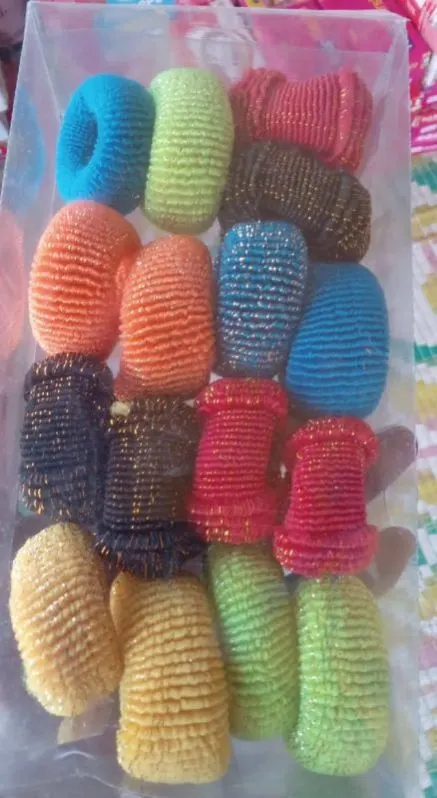 Image 7 Inch Multicolor Polyester Hair Rubber Band