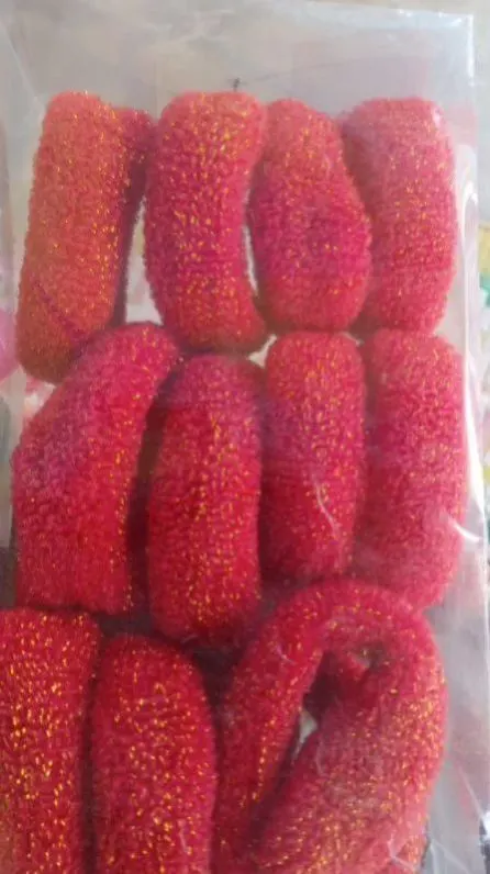 Image 7 Inch Red Polyester Hair Rubber Band