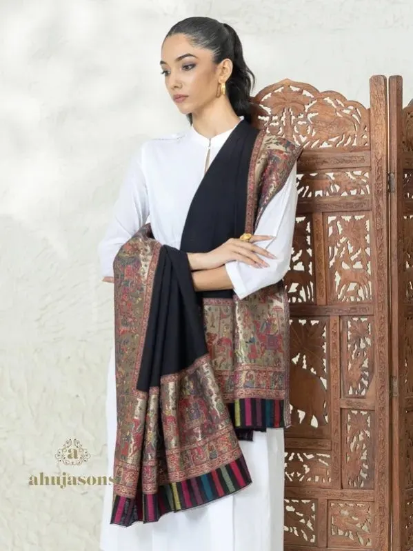 Image Black Woolen Shawl