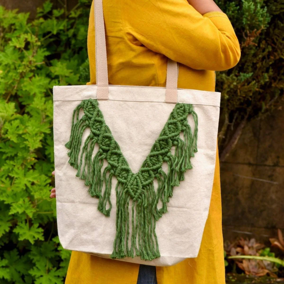 Image Bohemian Macrame Shopping Tote Bags