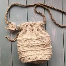 Image Boho Crochet Shell Pattern Macrame Bag