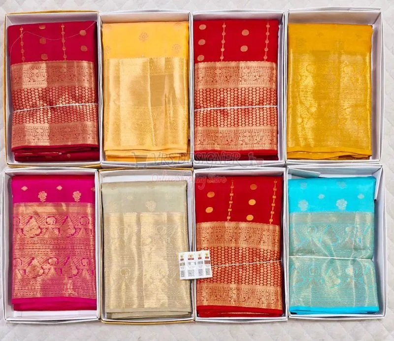 Image Bridal Zari Work Soft Silk Saree