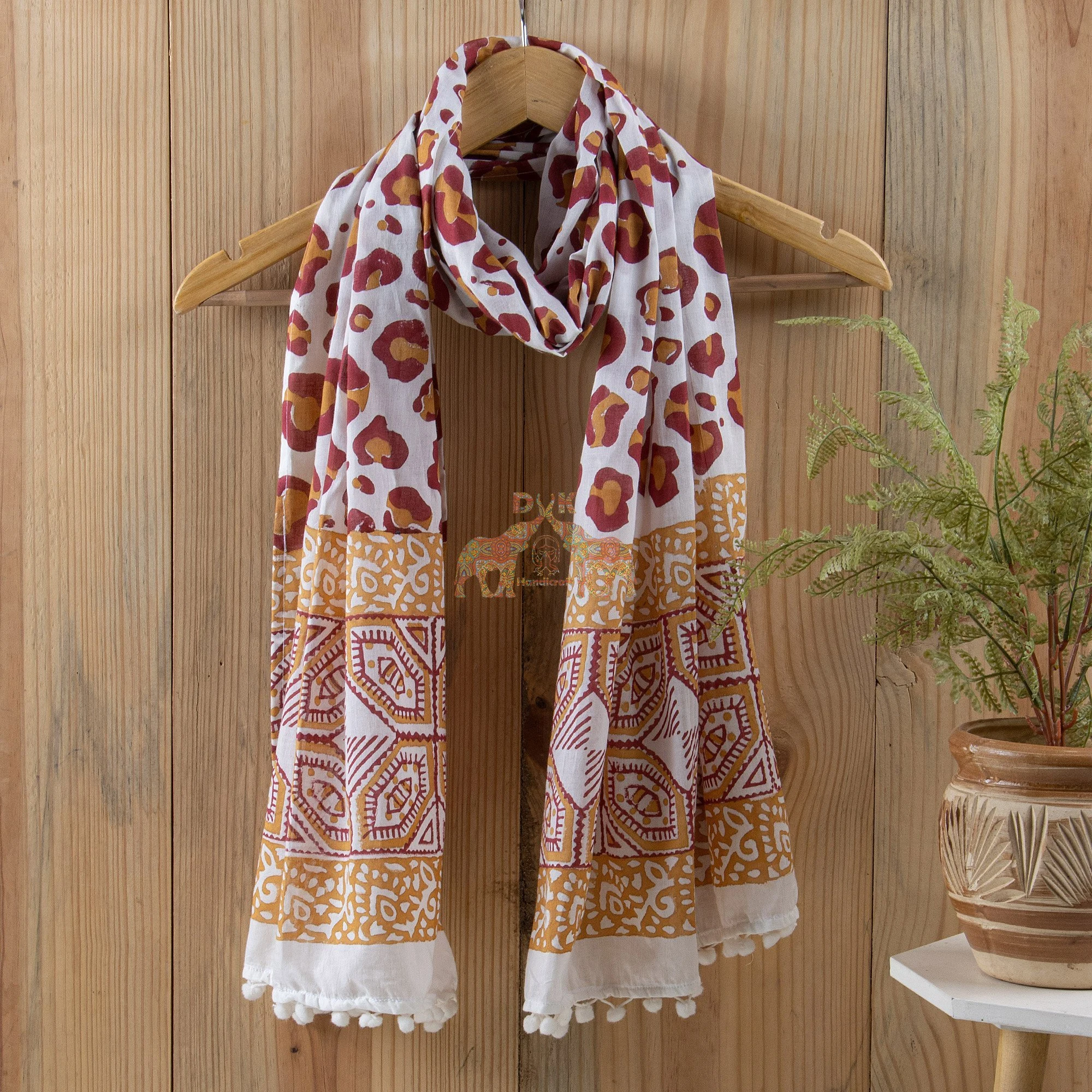 Casual Wear Beautiful Hand Block Printed Cotton Stole