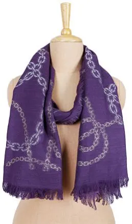 Image Chain Lurex All Over Purple Scarf