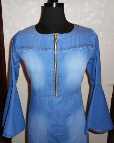 Image Denim Kurti Fabric