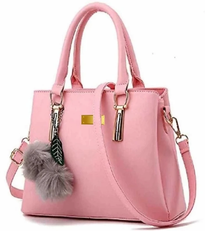 Fashionable Pink Ladies Leather Handbag