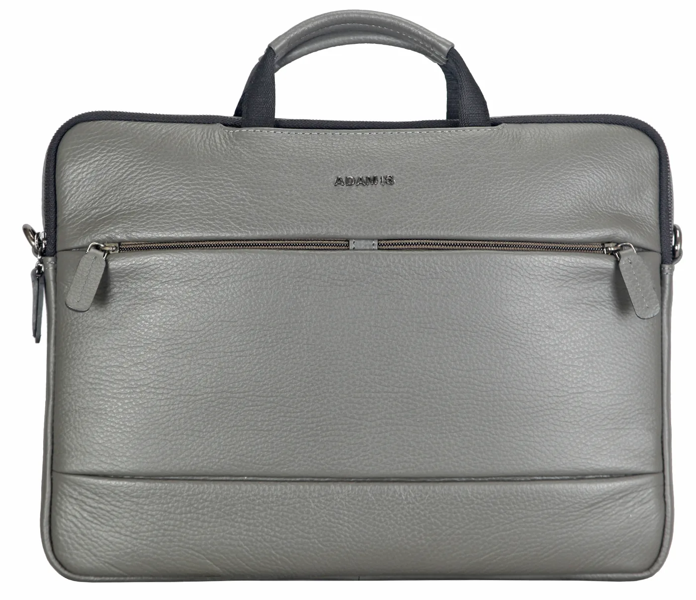 Grey Leather Laptop Bag