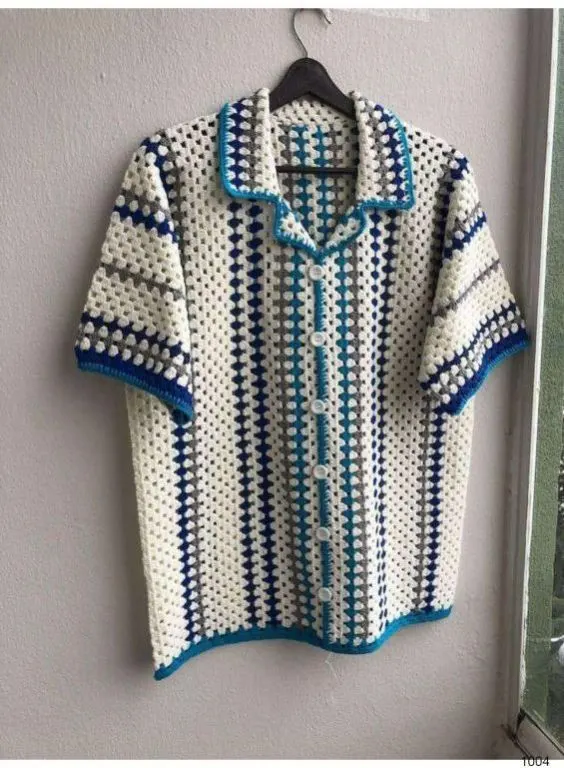 Image Half Sleeves Mens Knitted Shirt