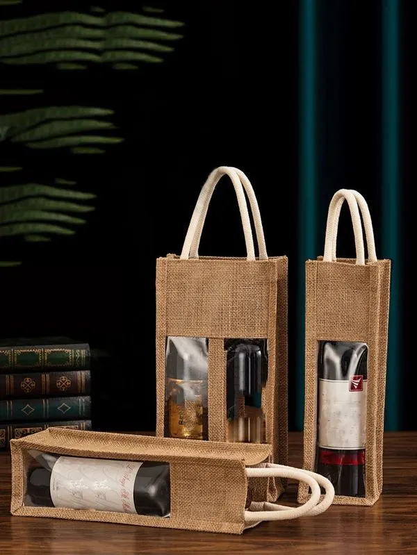 Image Jute Wine Bags