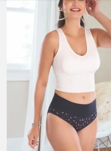 Image Ladies Black Printed Panty