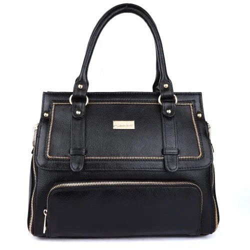 Ladies Designer Black Leather Handbag