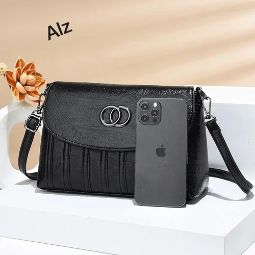 Ladies Designer Black Leather Pouch Purse