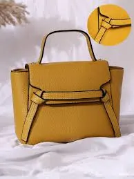 Ladies Fancy Mustard Leather Handbag