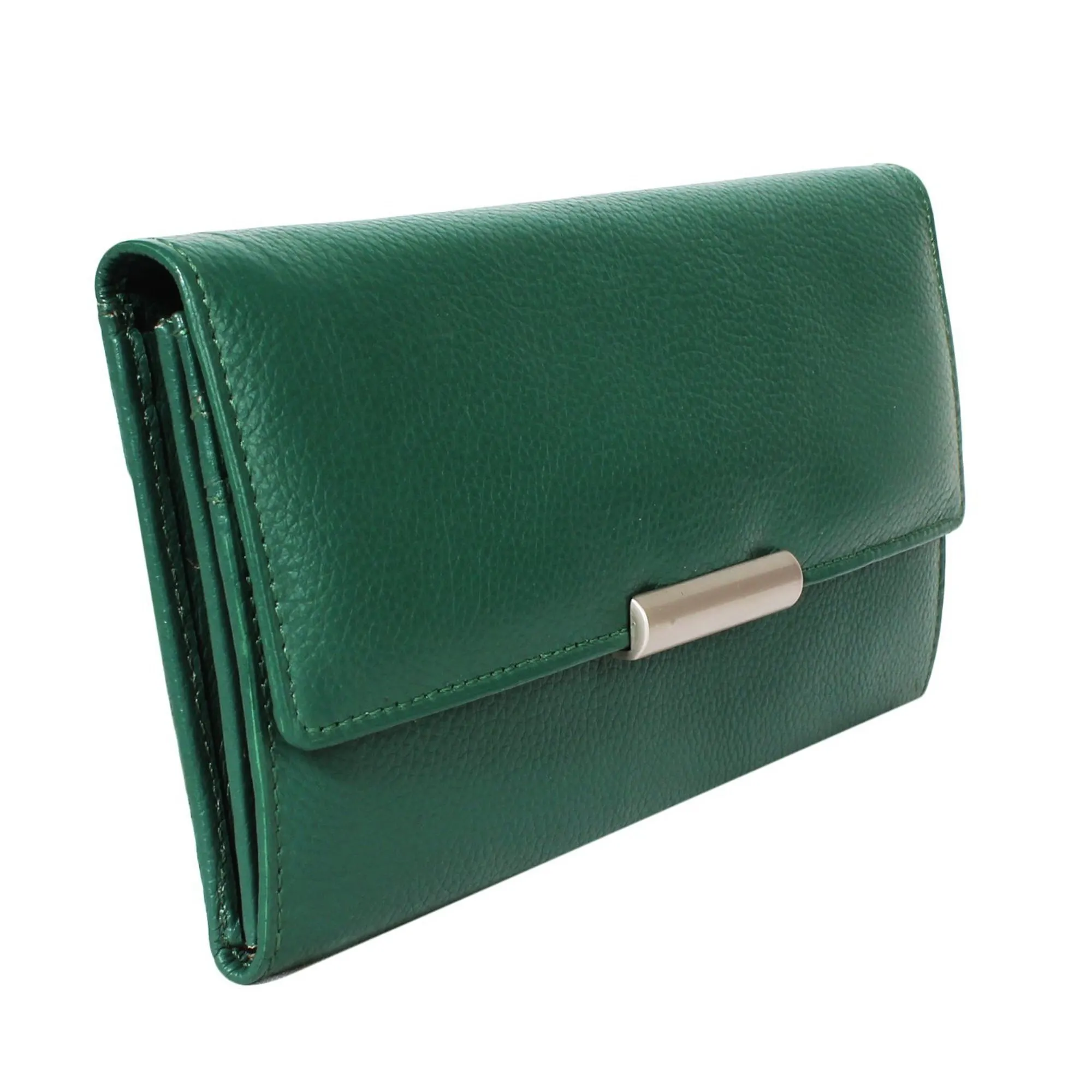 Ladies Green Leather Pouch Purse