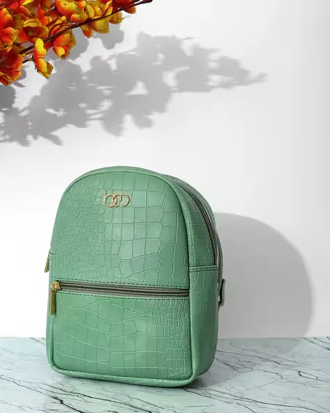 Ladies Sea Green Leather Backpack Bag