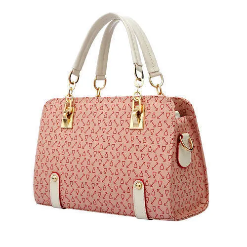 Ladies Stylish Peach Leather Handbag