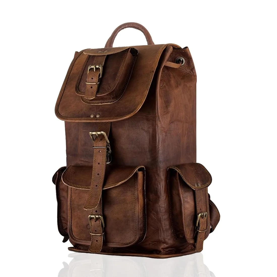 Leather Brown Fancy Backpack Bag