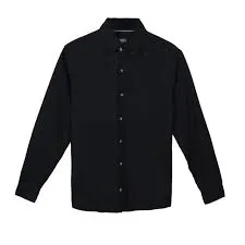 Image Mens Black Slim Fit Cotton Shirt