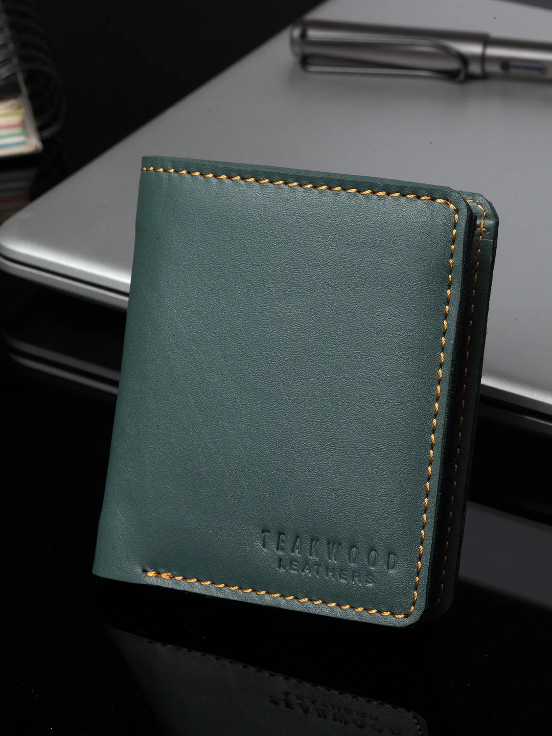 Mens Hunter Green Leather Wallet