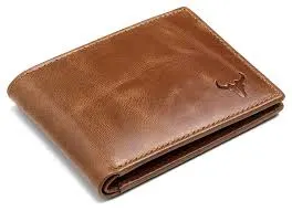 Mens Napa Bi Fold Brown Leather Wallet
