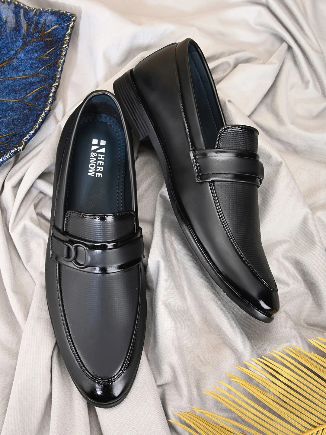 Now Mens Black Leather Loafers Formal Shoe