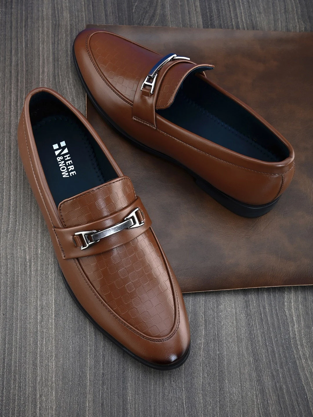 Now Mens Brown Leather Loafers Formal Shoe