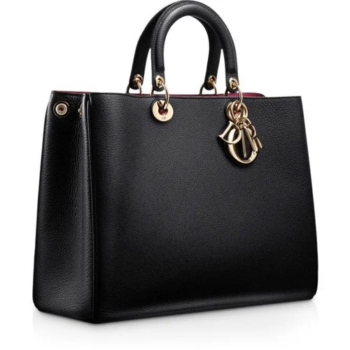 Plain Black Leather Ladies Handbag