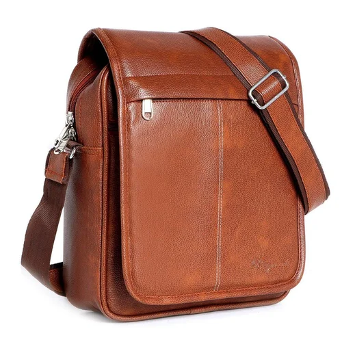Image Plain PU Leather Sling Bag