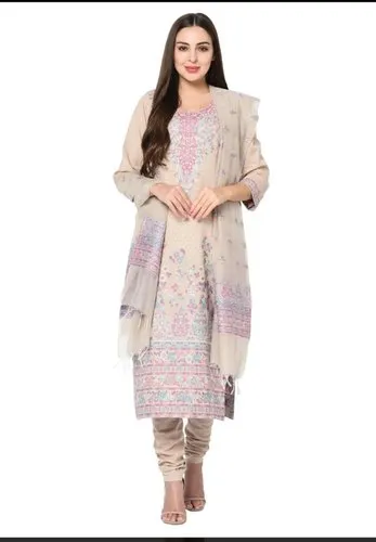 Pure Cotton Kani Weaving Suit With Stole