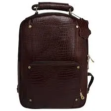 Plain Green Leather Backpack Bag