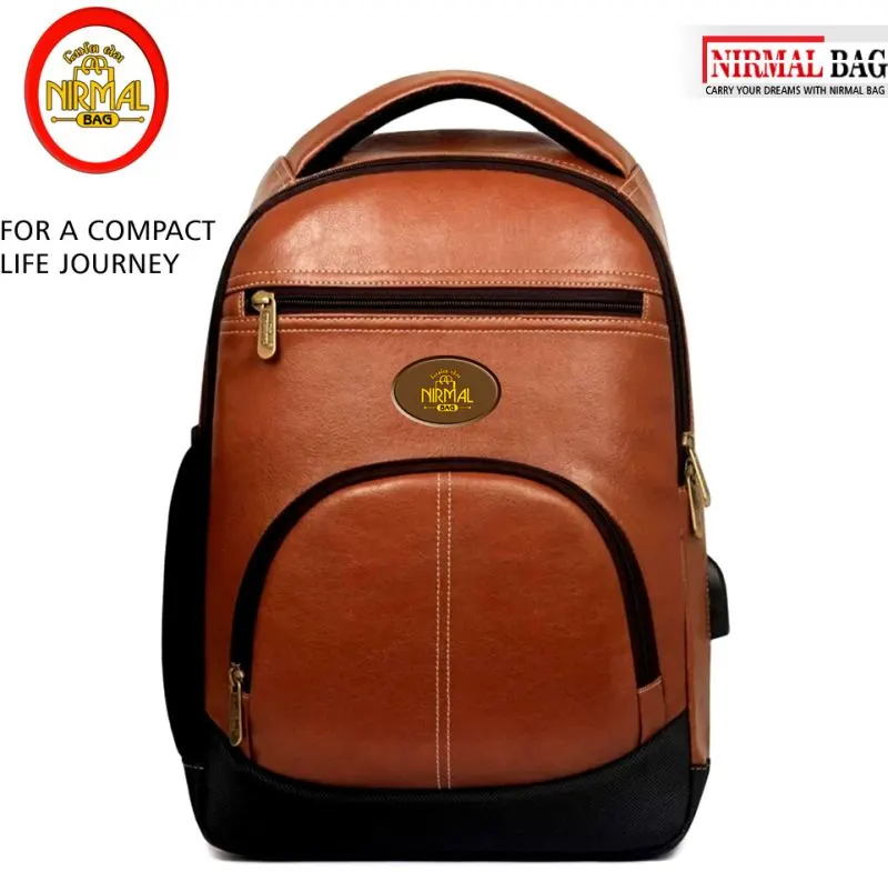 Image Rexine Dark Brown School Backpack