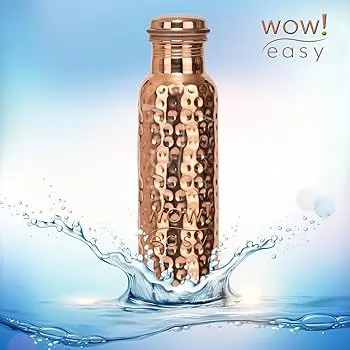 Image 1000 ml Hammered Copper Water Bottle