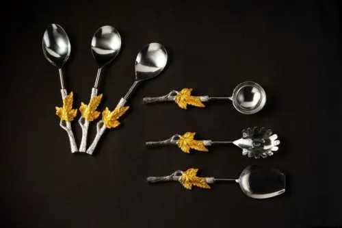 Image 1045 Stainless Steel Salad Server Set of 6 Pcs